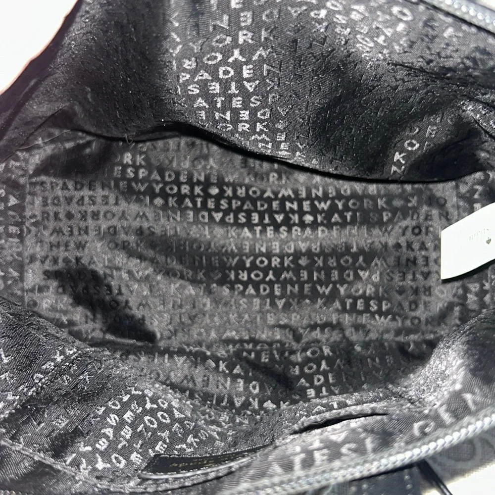 Kate Spade NY Black Greta Court Glitter & Staffiano  Satchel Bag
